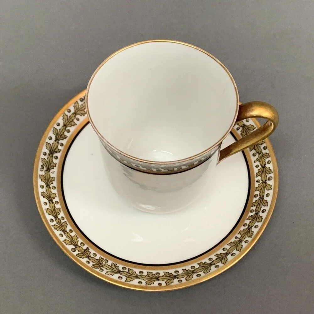 L S &‎ S Limoges France White Gold Trim Cup and Saucer Set